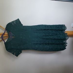Green lace cocktail dress